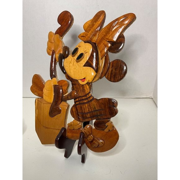Pair of Disney Minnie Mouse Playing Instrument, Donald Duck Dancing, Wood Intars - Picture 10 of 16